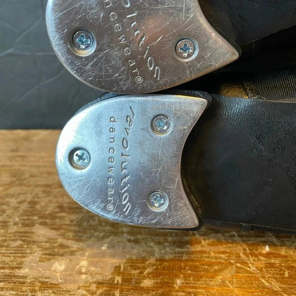 Revolution Dancewear Black Tape Shoes Girl Size 2AD/M - Picture 4 of 6